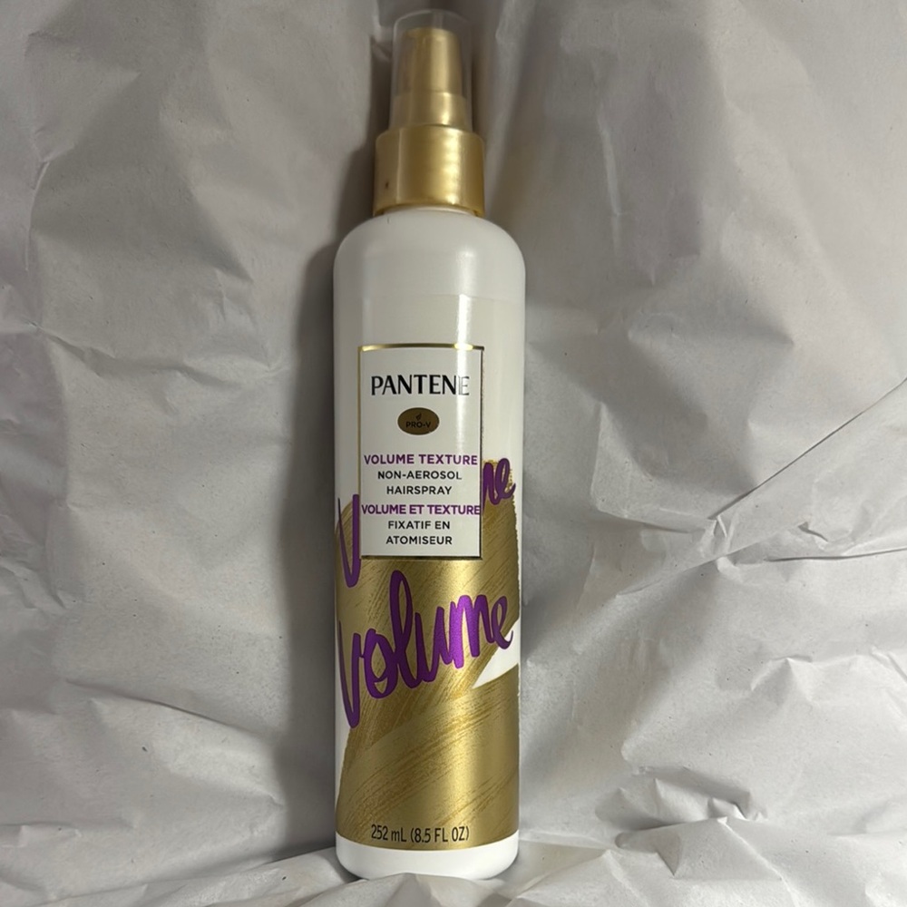 White and Gold Hairspray for Volume and Texture